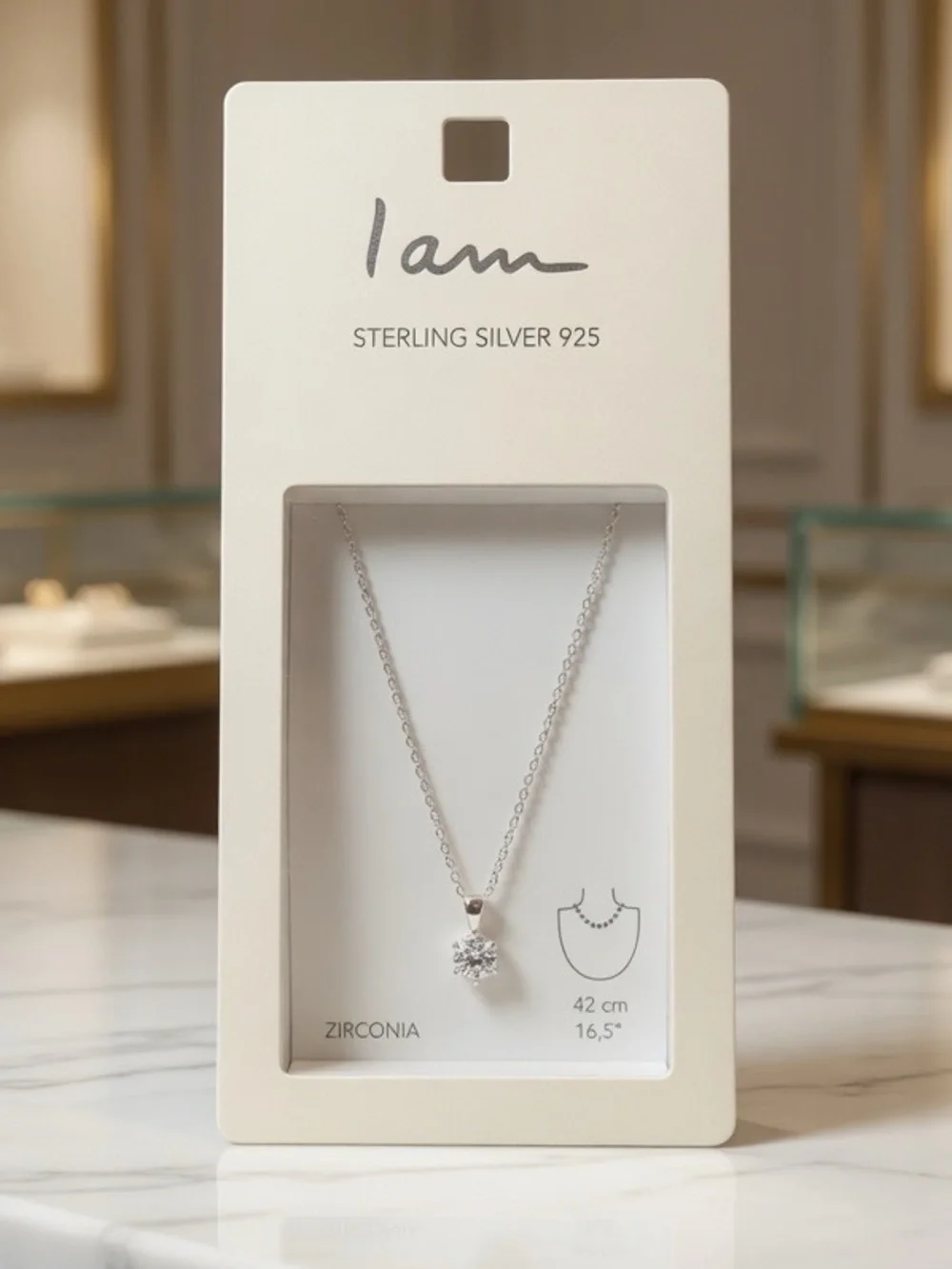 Sterling Silver Cubic Zirconia Necklace-New - Picture 2 of 2